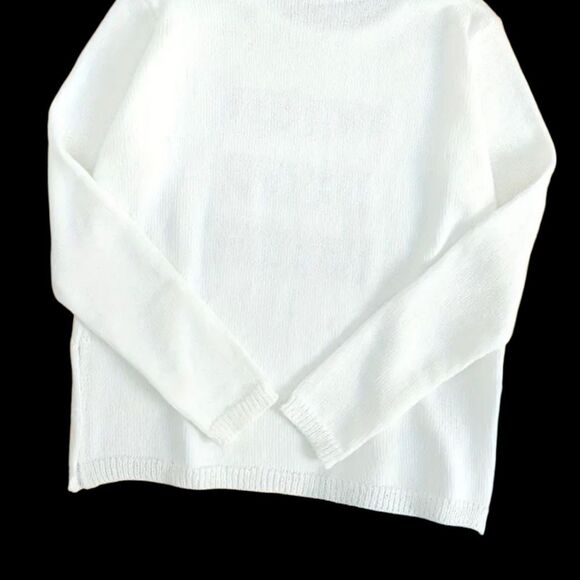 Zoolilly Cream V-Neck Sweater with Tan Anchor Design - Picture 2 of 5